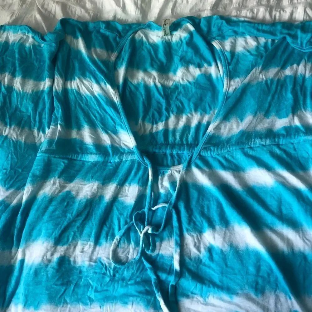 Blue and White Swimsuit Coverup - Picture 2 of 3